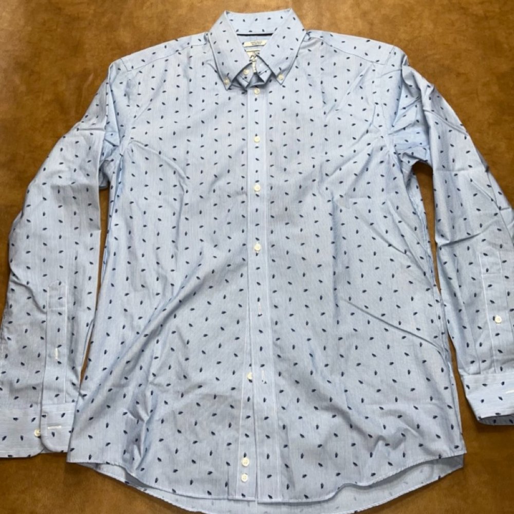 Jos. A. Bank - Light Blue Patterned Shirt - Large